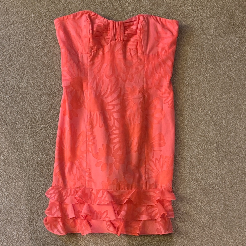 Lilly Pulitzer Strapless Coral Dress